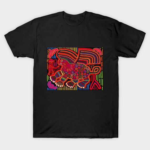 Kuna Indian Dragon Mola T-Shirt by Esprit-Mystique